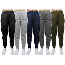 Women Fleece-Lined Cargo Jogger Sweatpants Size: S-2XL  3-Pack FREE SHIP NEW