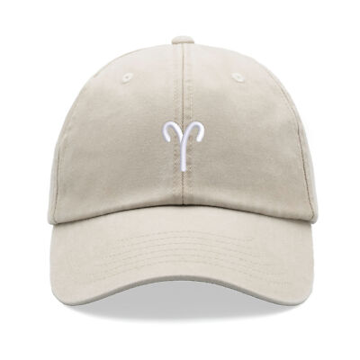 Aries Baseball Kappe Vintage Gewaschen Unisex Dad Hut Sternzeichen Geburtstag