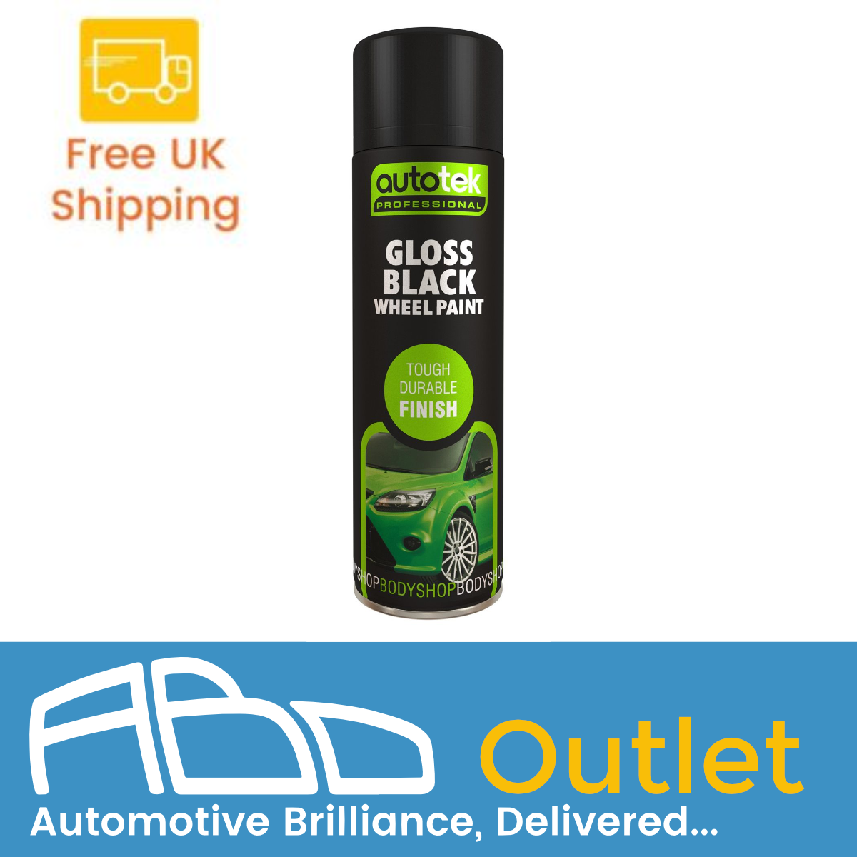 Autotek Car Alloy Wheel Spray Paint Gloss Black 500ml High Coverage eBay