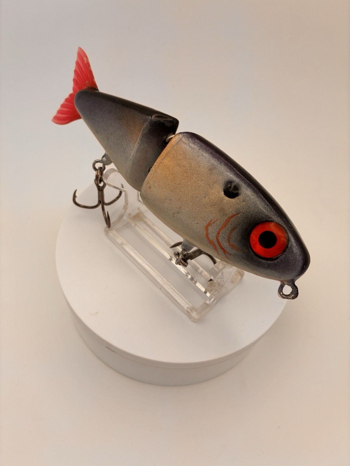 Glider Swimbait In Red Eye Shad Pattern, Slow Sinking Wide Glide, Handmade Wood - Image 5
