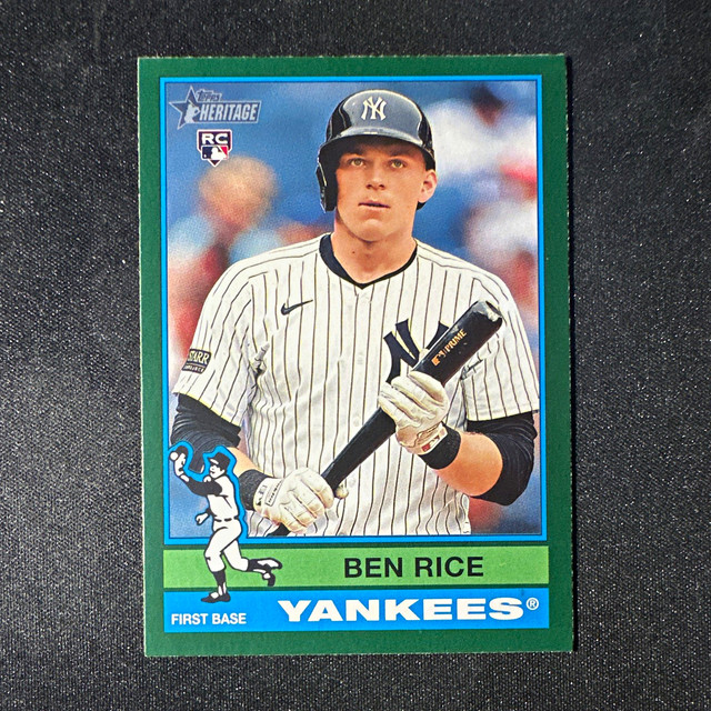 Topps Heritage Ben Rice Rookie RC New York Yankees #406 2024 Baseball Card
