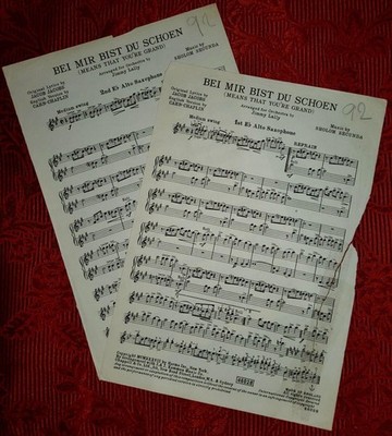 Bei Mir Bist Du Schoen Sheet Music (1st/2nd Alto Saxophone). Ref00069