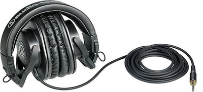 Audio-Technica ATH-M30x Monitor Headphones Black Wired Studio DJ w/ Adapter P9
