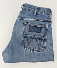 Vtg Wrangler Blue Bell Jeans W32 L34 Mens Eddy Blue Slim Straight Fit Denim