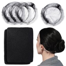 Black Hair Nets 60 pcs Hair Nets for Food Service Workers Invisible Nylon Hair