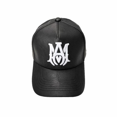 Amiri Leather-Panel Embroidered Baseball Cap