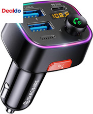 Bluetooth 5.4 FM Transmitter Car Adapter 48W PD 36W  12W  Light Switch  Hifi