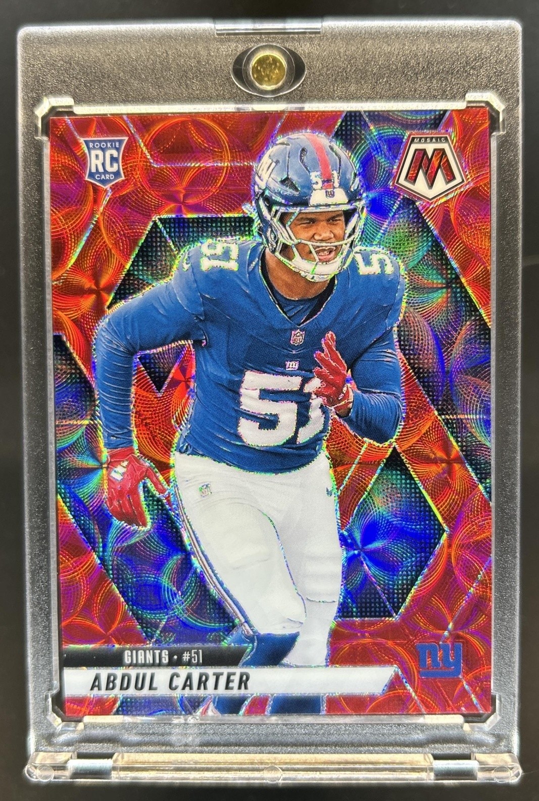 2025 Panini Mosaic Abdul Carter Rookies RC Red Scope Prizm Rookie #317 Giants