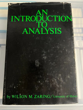 AN INTRODUCTION TO ANALYSIS - WILSON M ZARING - SIGNED FIRST WITH DJ - RARE