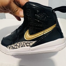 Nike Air Jordan Legacy 312 Low Shoes Black/Metallic Gold Size 5C