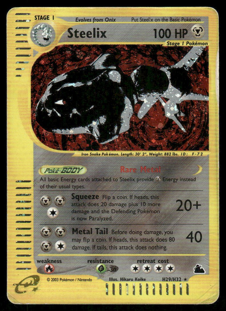 Pokemon Cards Steelix H29/H32 Holo Skyridge Holo Holo Rare MP