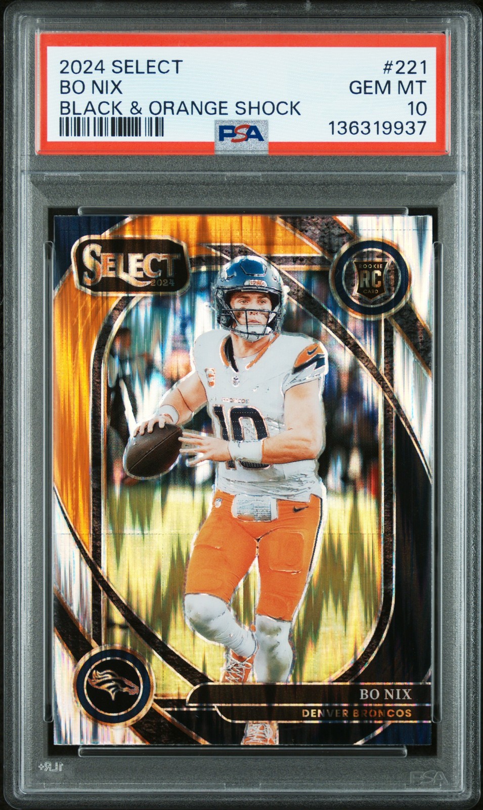 2024 PANINI SELECT BLACK & ORANGE SHOCK #221 BO NIX PSA 10