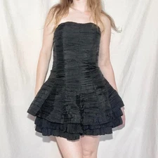 Vestry structured 1980s little black dress clubkid mushroom balloon skirt chic