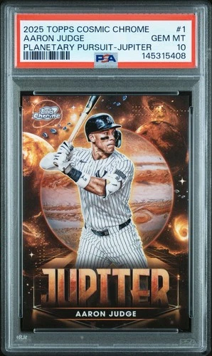 AARON JUDGE 2025 TOPPS COSMIC CHROME PLANETARY PURSUIT JUPITER SSP PSA GEM MT 10