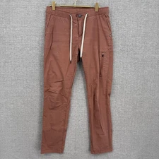 Vuori Pants Mens Small Brown Organic Cotton Drawstring Zip Pocket Casual VW401
