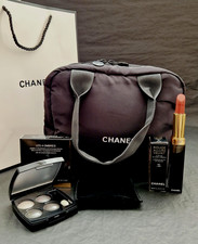 Chanel Gift Set Makeup Cosmetic Bag Les Ombres Eyeshadows 301 Lipstick 62 Libre
