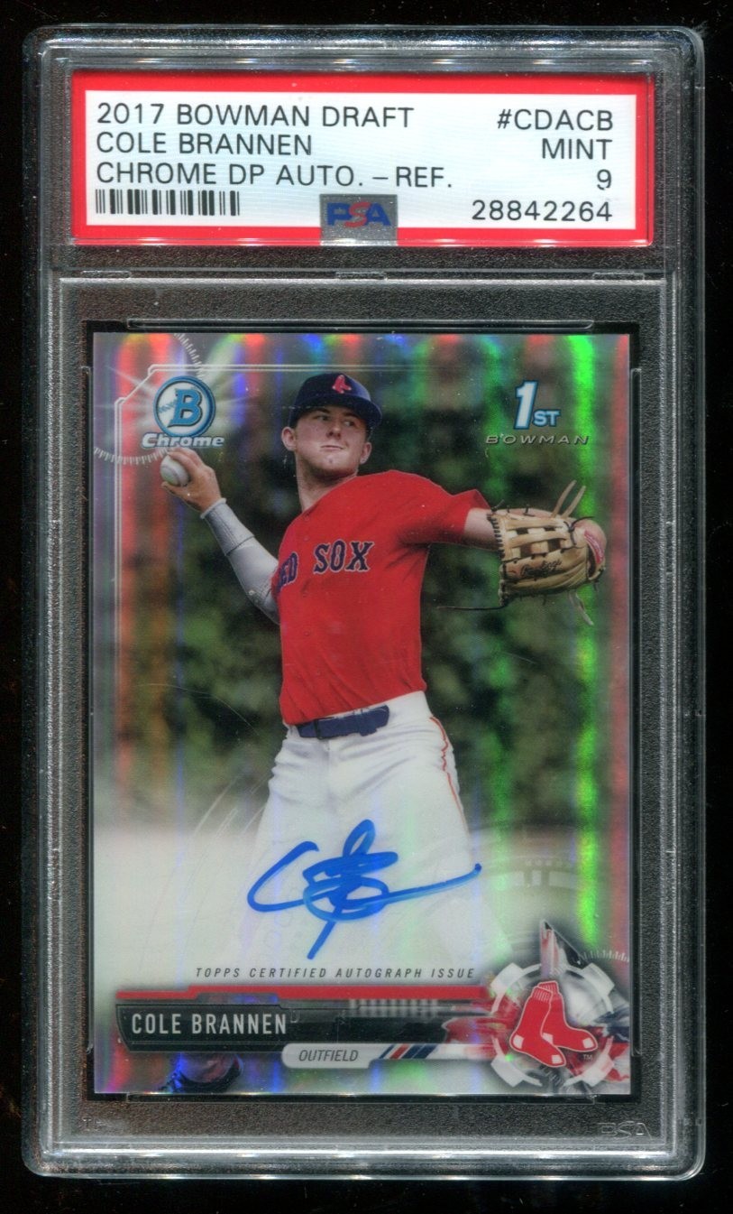 2017 Bowman BOWMAN DRAFT CHROME DRAFT PICKS AUTOGRAPHS CHROME DP AUTO.-REF. #CDACB Cole Brannen front