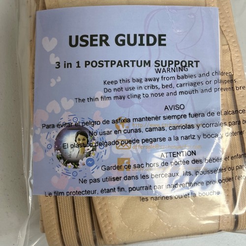 3 in 1 Postpartum Support Recovery Belly Waist Pelvis Belt Beige One Size - Picture 4 of 6
