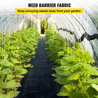 VEVOR 6FT300FT Premium Weed Barrier Fabric - Heavy Duty 2.4OZ, Woven Weed Contro