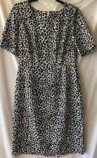 TALBOTS Women's 4, Animal Print B/W Short Sleeve Sheath Dress, MINT Worn Briefly