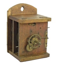 Altes sign. Uhrwerk Holzplatinenwerk f Schwarzwalduhr Wanduhr clock movement