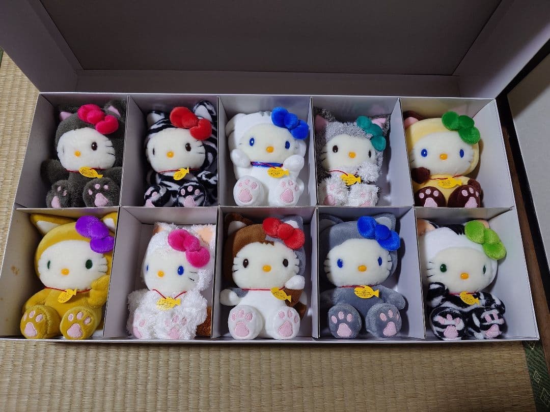 Hello Kitty World Cat Plush Set 10pcs Sanrio Rare Collection New in Box　Japan