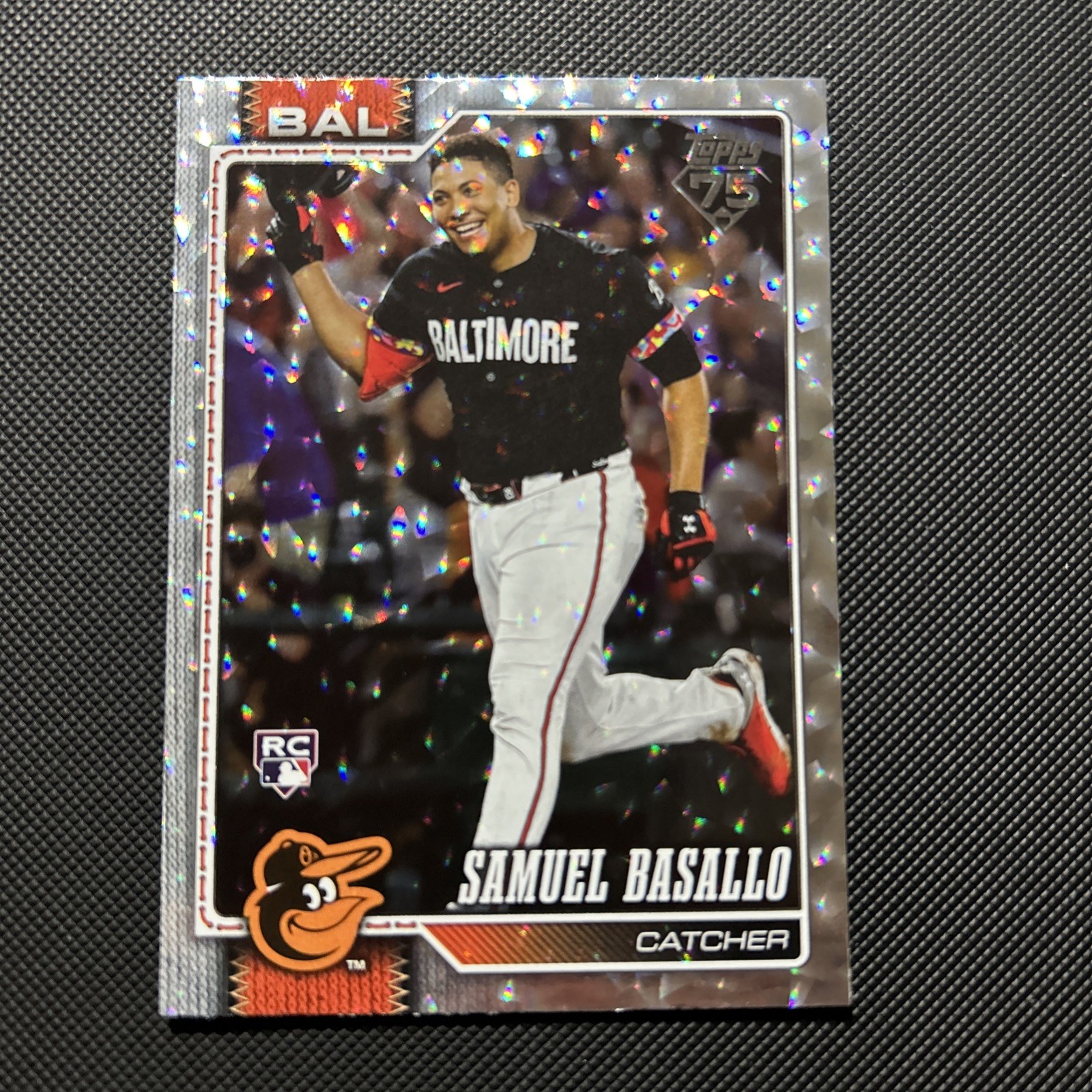 2026 Topps Series 1 - Samuel Basallo #104 (RC) Silver Crackle Foil - Orioles
