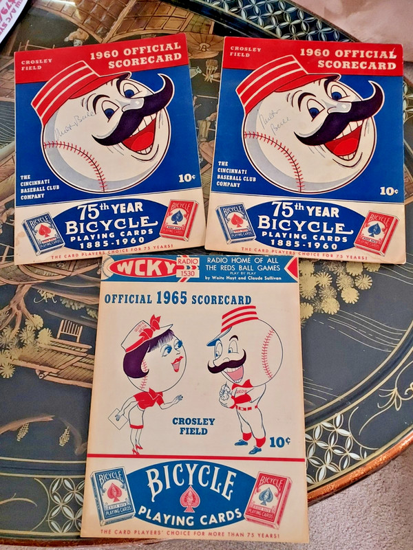 Cincinnati Reds Original Scorecards 1965 / 1960 signed Milton Berle signed