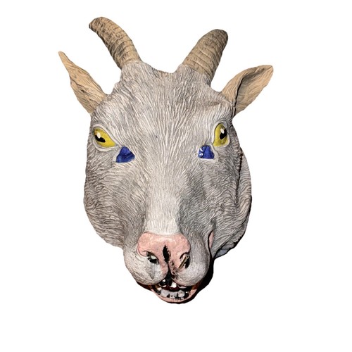 Seasons Goat Mask Latex Pink Nose Teeth Yellow Eyes Cosplay Costume Creepy - Picture 2 of 12