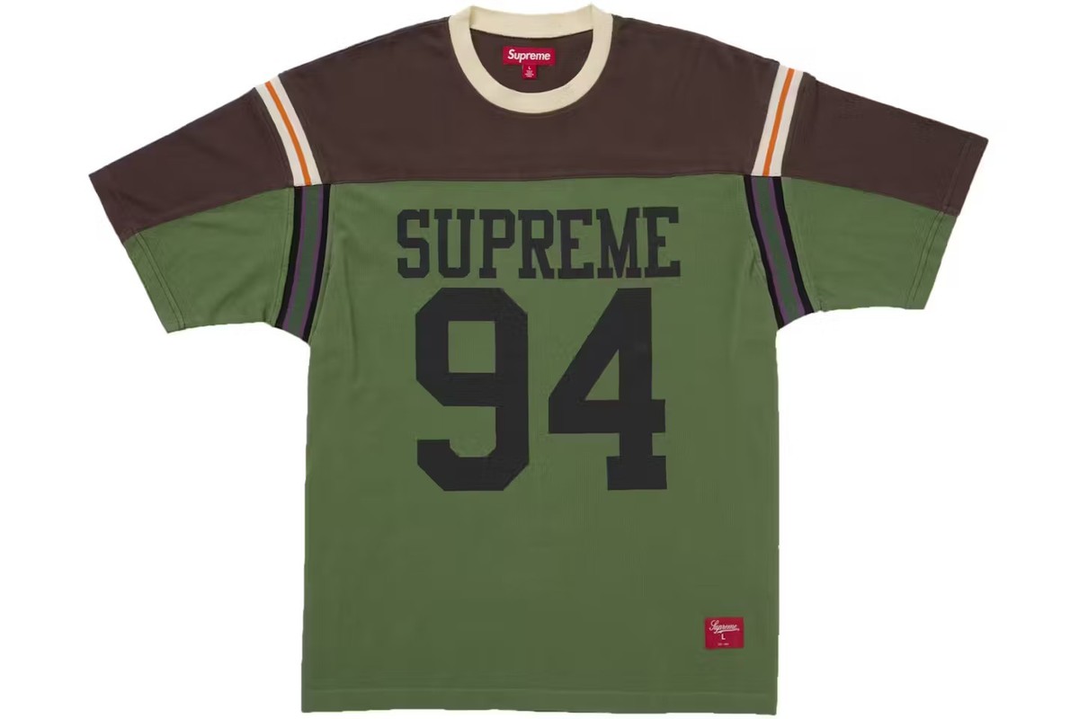 Supreme フットボールTシャツ NWT Supreme New York Split S/S Football Top Green Size XL SS25