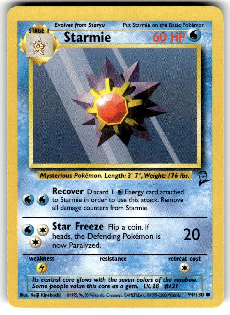 Pokemon TCG Starmie Base Set 2 94/130 Unlimited Common Card WOTC LP-NM