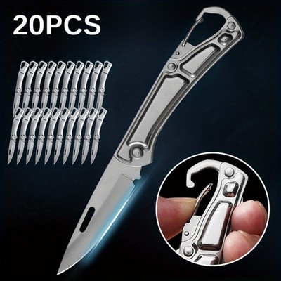 20PCS Stainless Steel Folding Knife Camping Utility Knife Pocket Fruit Cutting