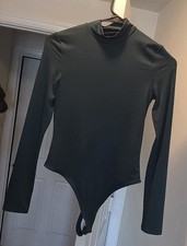 green long sleeve mock neck bodysuit