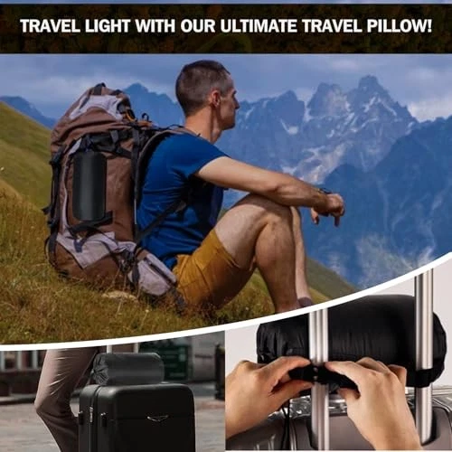 Travel Pillow, Memory Foam Pillow Compressible Camping Pillow with Small White