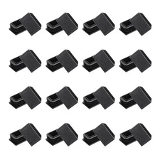 24Pcs 1.6" x 1" x 0.7" Rectangle Plastic Plug Tubing End Caps, Black