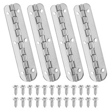 4 Pack Small Piano Hinge 2.6" x 0.6" Mini 90-Degree Jewelry Box Hinges Silver