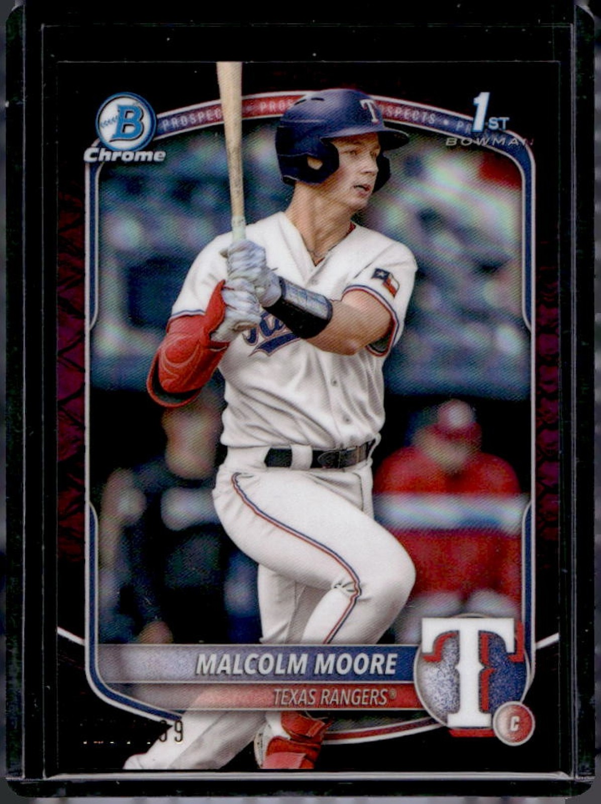 2025 Bowman Malcolm Moore Chrome Reptilian Fuchsia Refractor 1st #/199