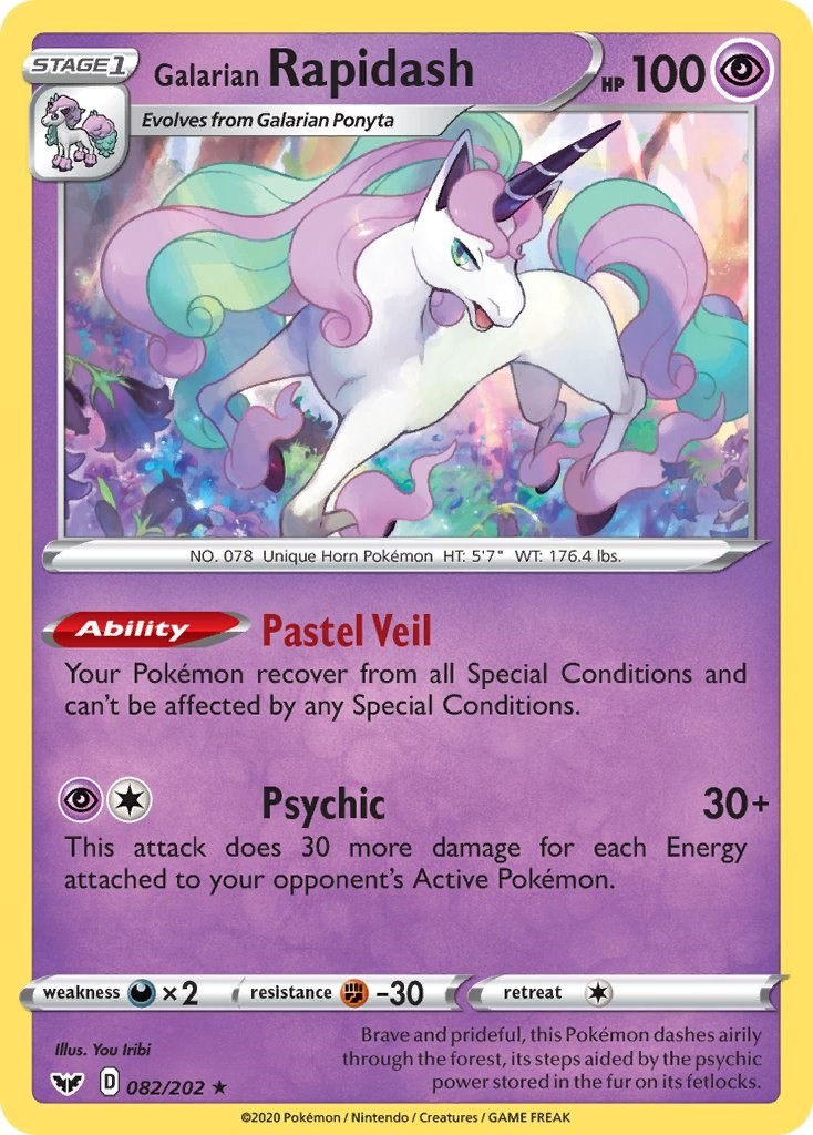 Galarian Rapidash - 082/202 - NM Reverse Holofoil SWSH01: Sword & Shield Base...