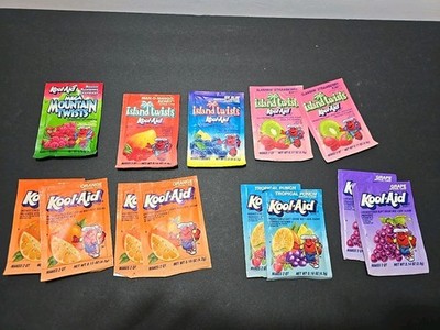 Vintage Kool Aid Packets Variety Island Twists, Mega Mountain