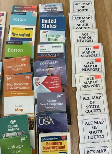 Lot of 78  Vintage USA Road Maps - New England, Oregon, Chicago, Tamps,USA, etc. image 13