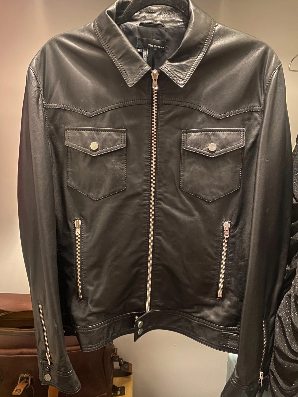 The Kooples Black Leather Lambskin Jacket NWOT. Size 52 / Fits US M-L - product detail image 1