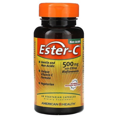 American Health Ester-C 500 mg 60 Vegetarian Capsules Wellness Support