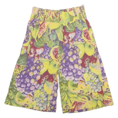 PRIORITY Fruits Print Mujer Casual Pantalones Cortos Verde Relajado S W26 - Imagen 1 de 4