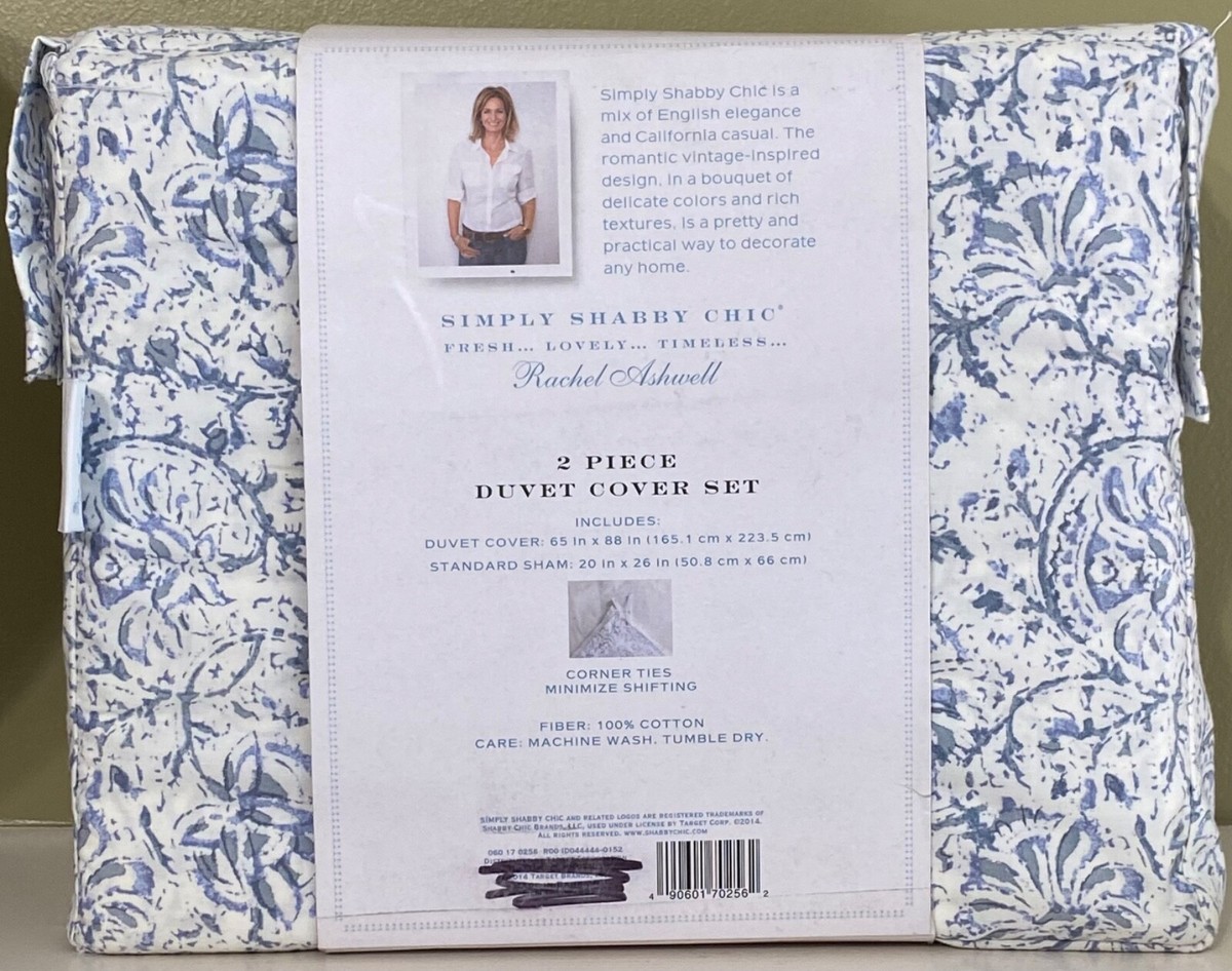 水晶 レイチェルアシュウエル Simply Shabby Chic Rachel Ashwell Indigo Batik Duvet Set Twin Full