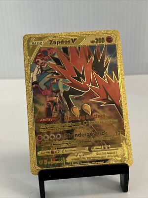 Zapdos V Metal Gold Foil Pokemon Card Fan Art Card ￼ | eBay