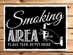 chalk style SMOKING AREA place butts here SIGN PRINT POSTER wedding bar ...
