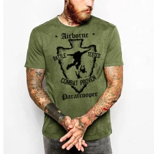 Military T-Shirt Army Navy Machine Gunner Sniper 101st 82nd Combat Vet