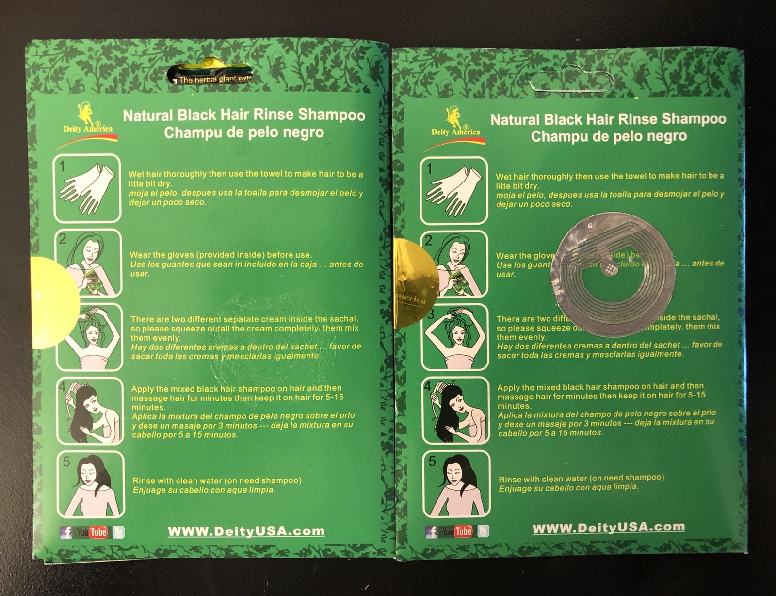 2 Deity pouches Hair Color Change Shampoo Natural Herbal 2  in 1 Formula