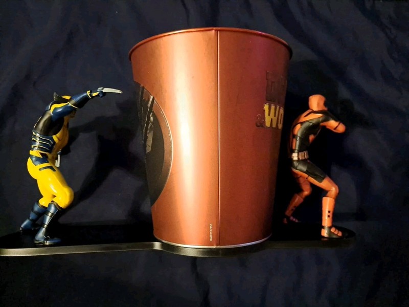 Deadpool & Wolverine 130oz Popcorn Tin With Characters Cinemark Limited Edition