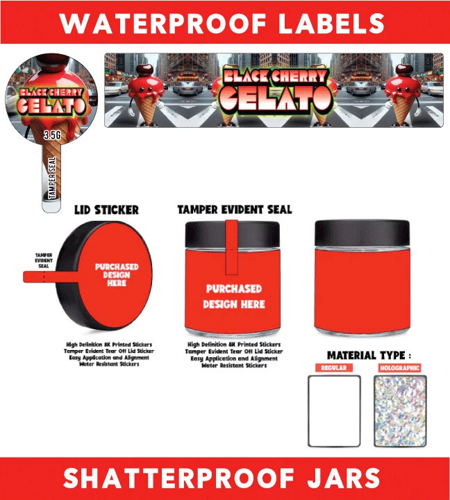 3oz Food Grade Jars & Top - Waterproof Top & Side Label Set - Tamper ( 50pack ) - Image 2 of 4